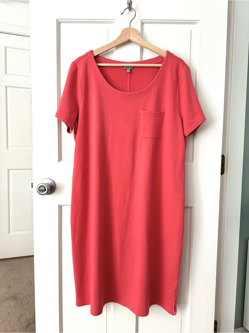 T by Talbots Pigment Dyed Terry Dress Coral T-shirt Dress Size 1X